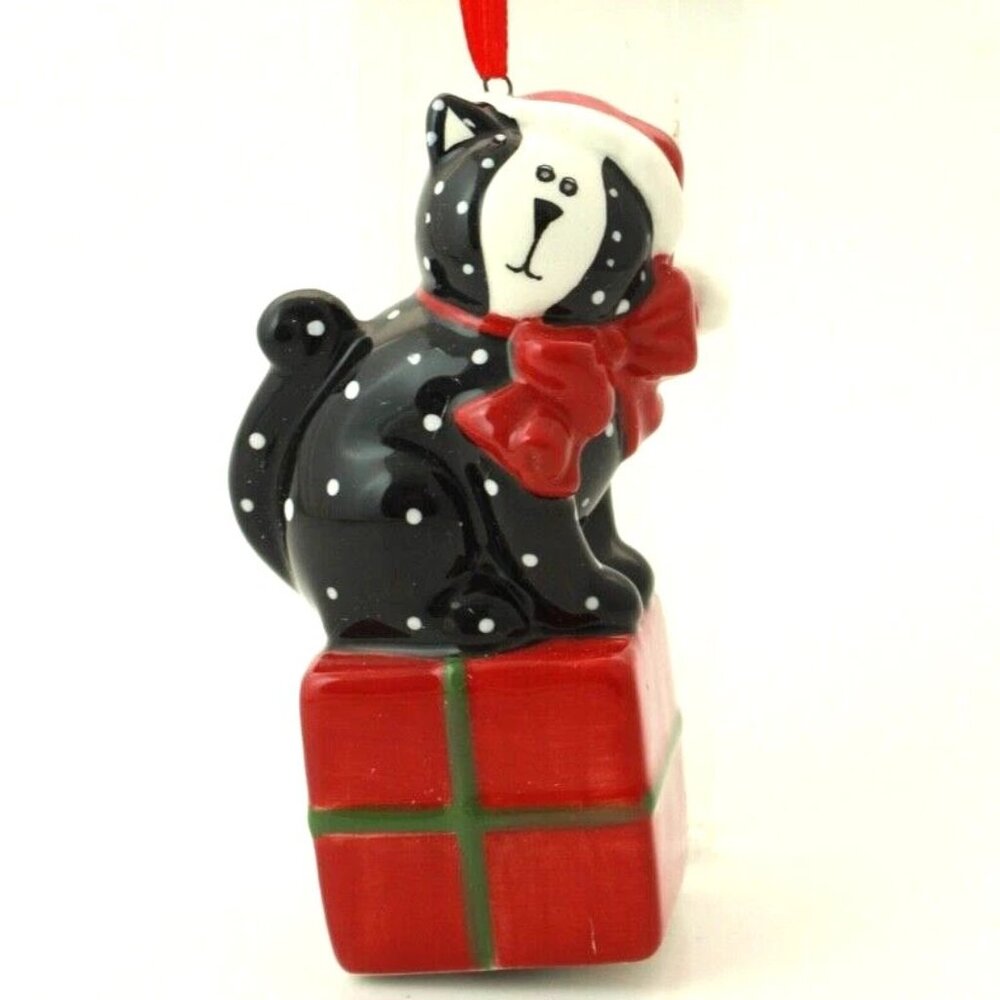 RARE VINTAGE BOYDS COLLECTION PORCELAIN ORNAMENT - "Sitting Kitty" BOXED #810328